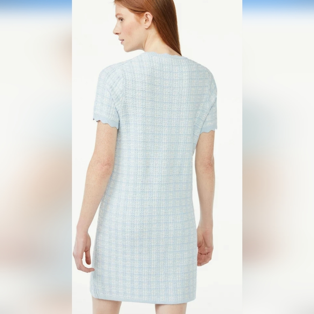 Beautiful White/Blue  Mini Sweater Dress